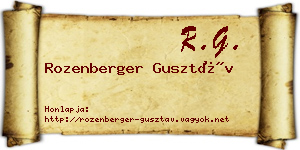 Rozenberger Gusztáv névjegykártya