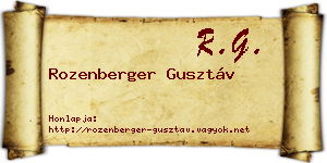 Rozenberger Gusztáv névjegykártya